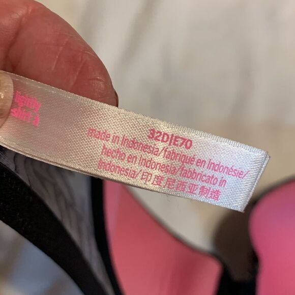 Pink by Victoria's Secret size 32D T-shirt lightly lined black and gray bra - Picture 5 of 8